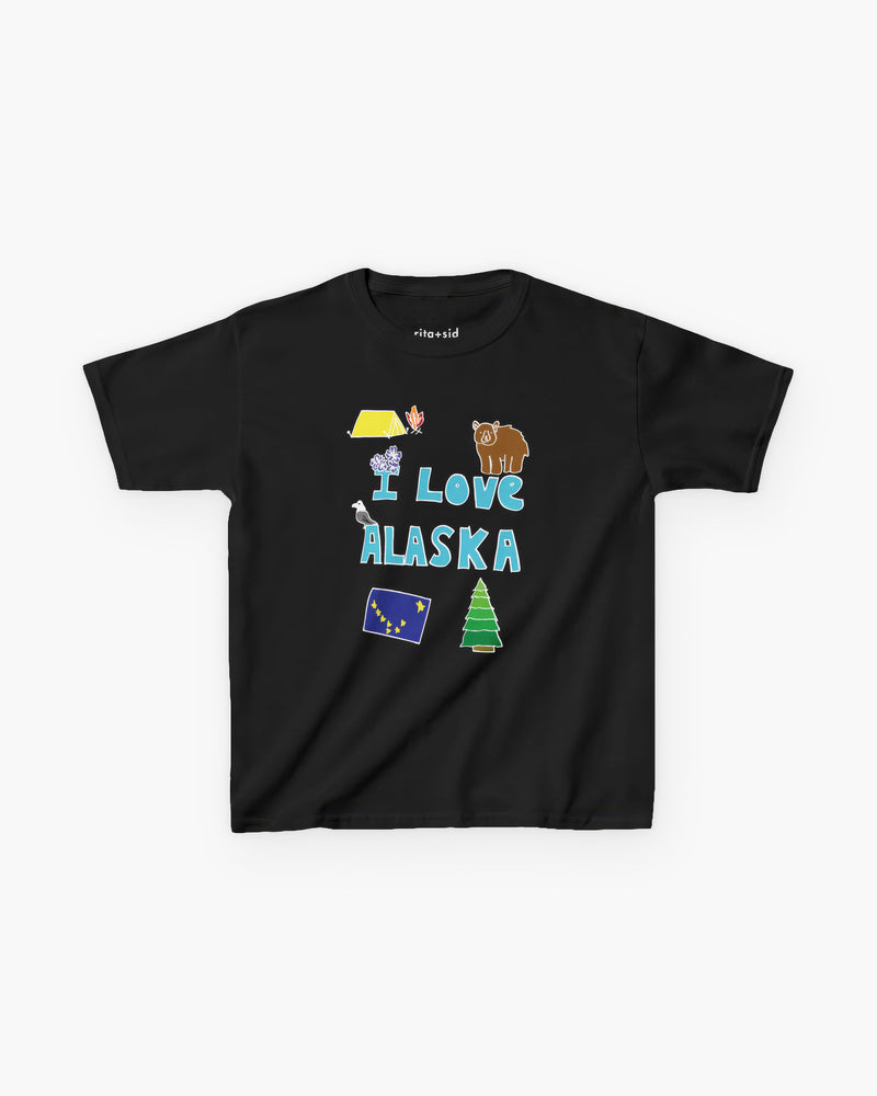 I Love Alaska in Black