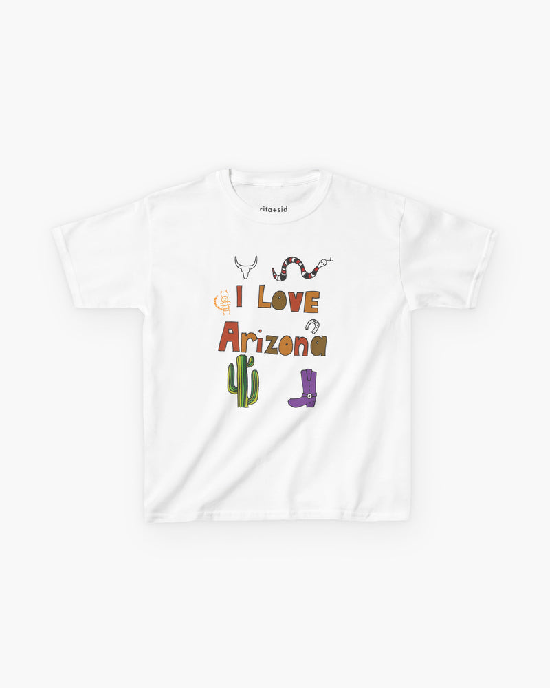 I Love Arizona in White