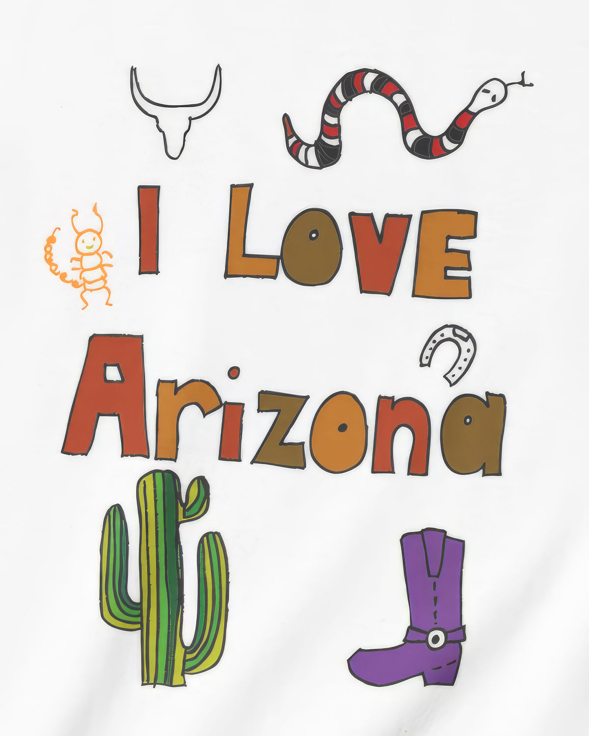 I Love Arizona in White
