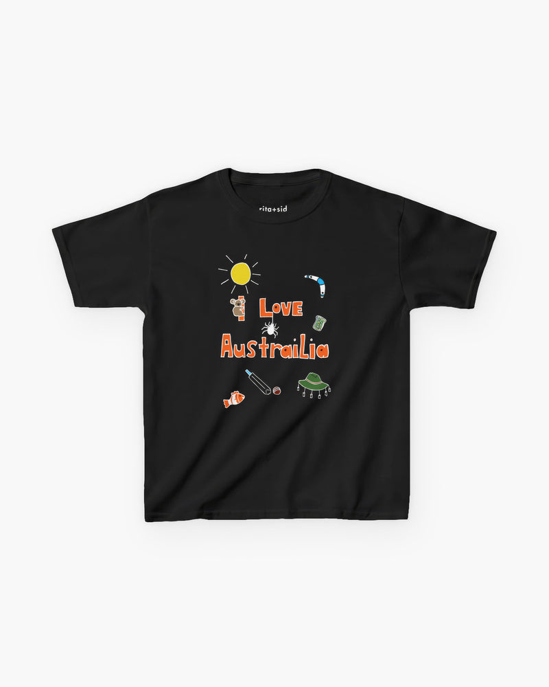 I Love Australia in White