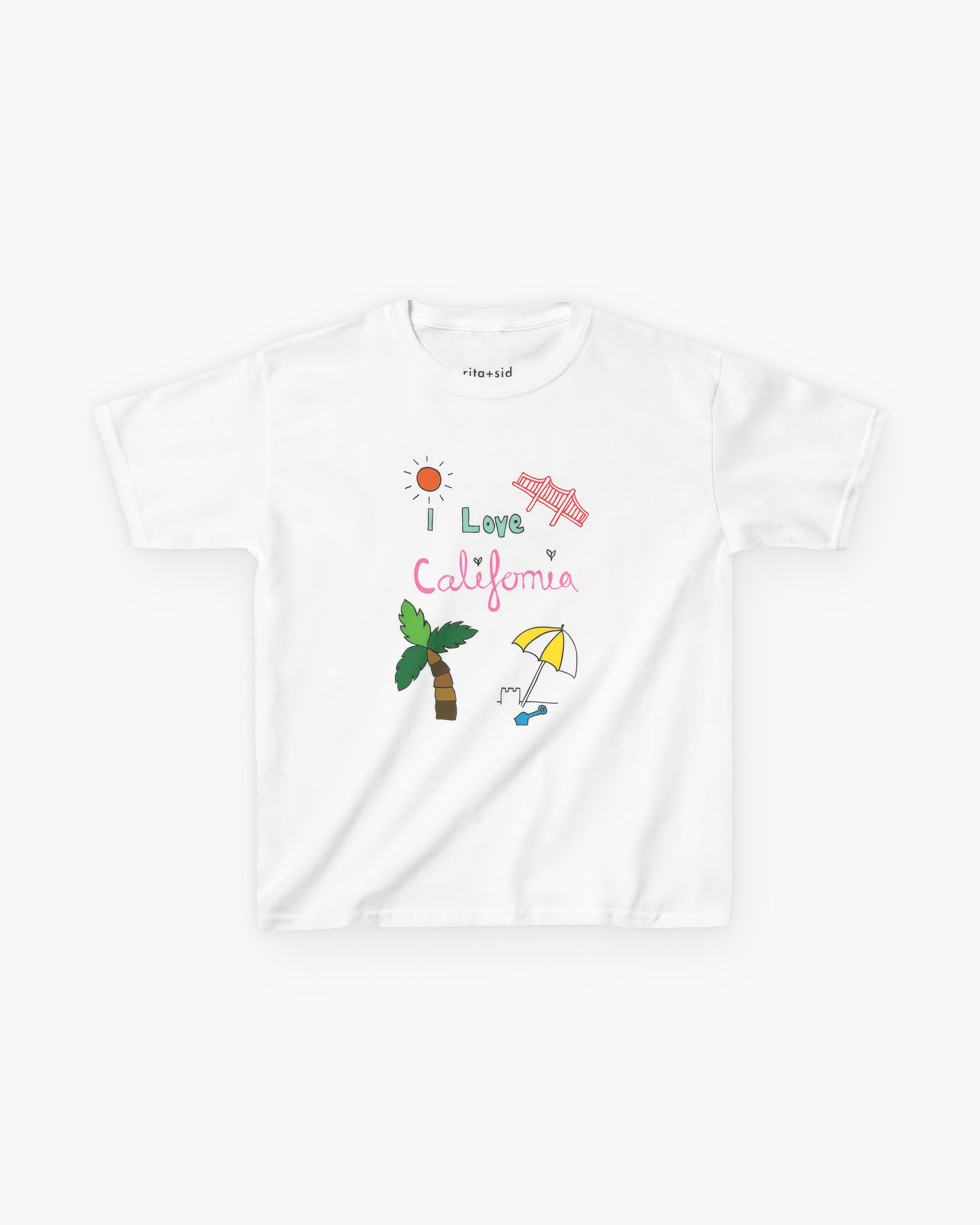 I Love California Kids' T-Shirt (White) | Rita & Sid – RIta+Sid