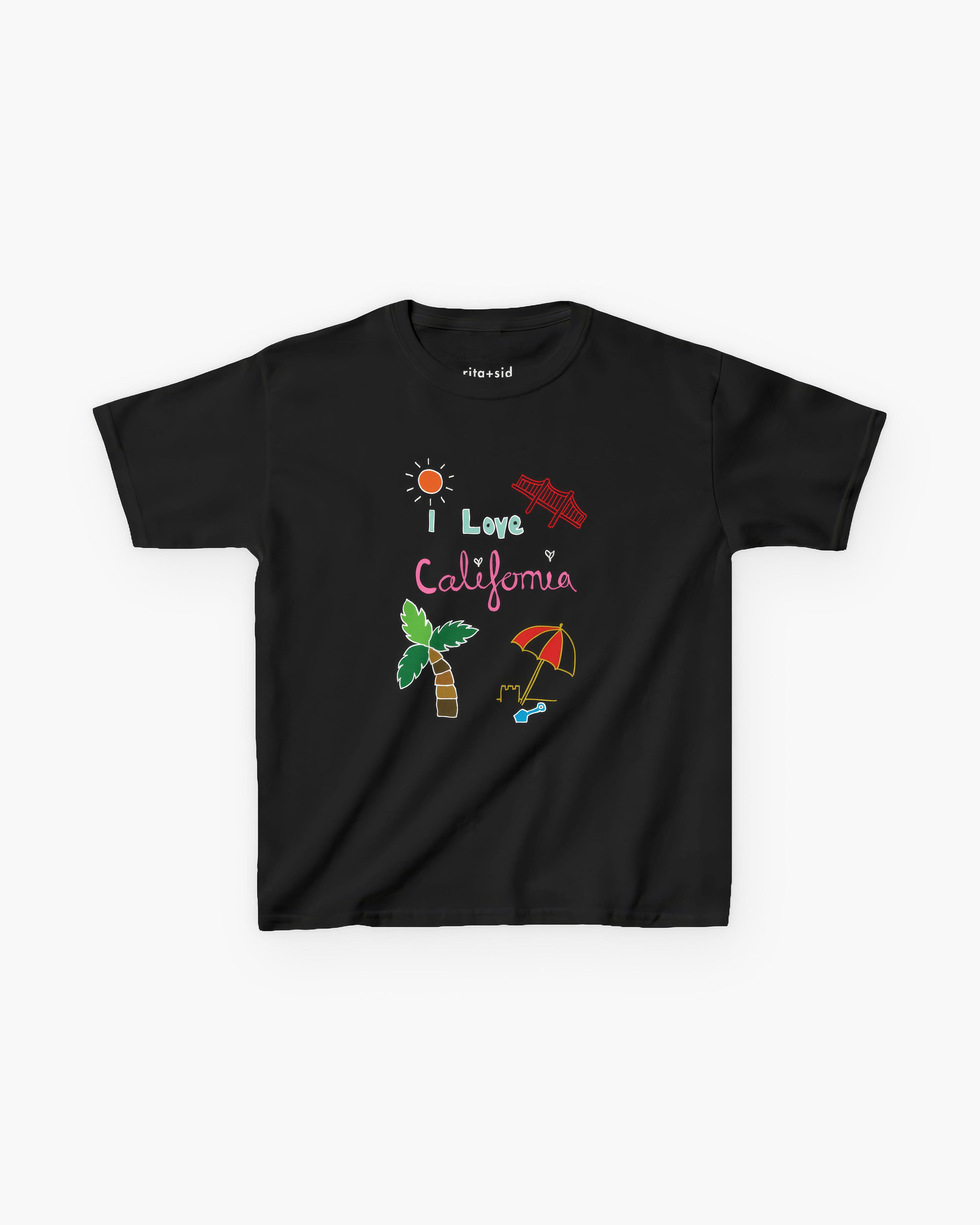 I Love California Kids' T-Shirt (Black) | Rita & Sid – RIta+Sid