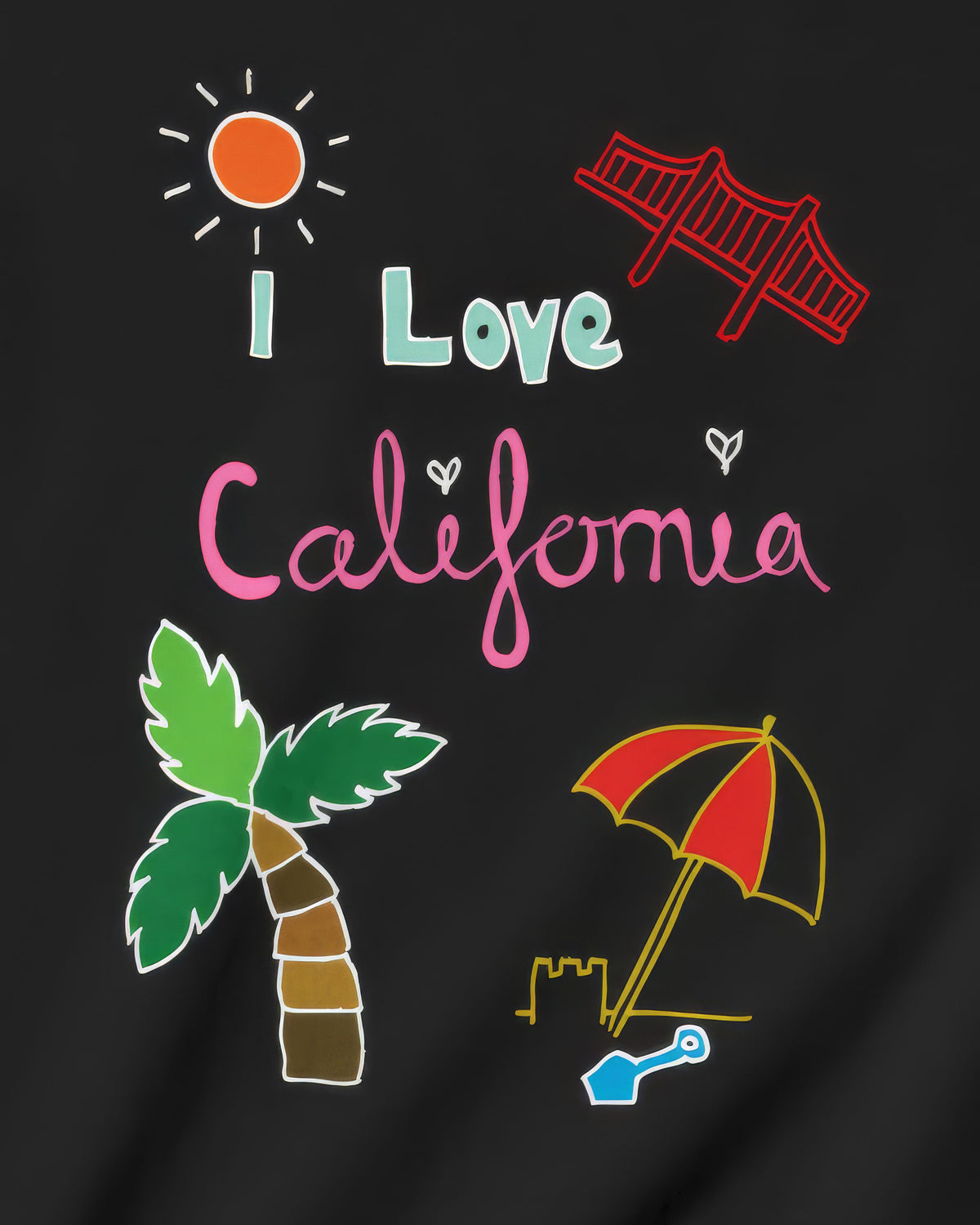 I Love California in Black