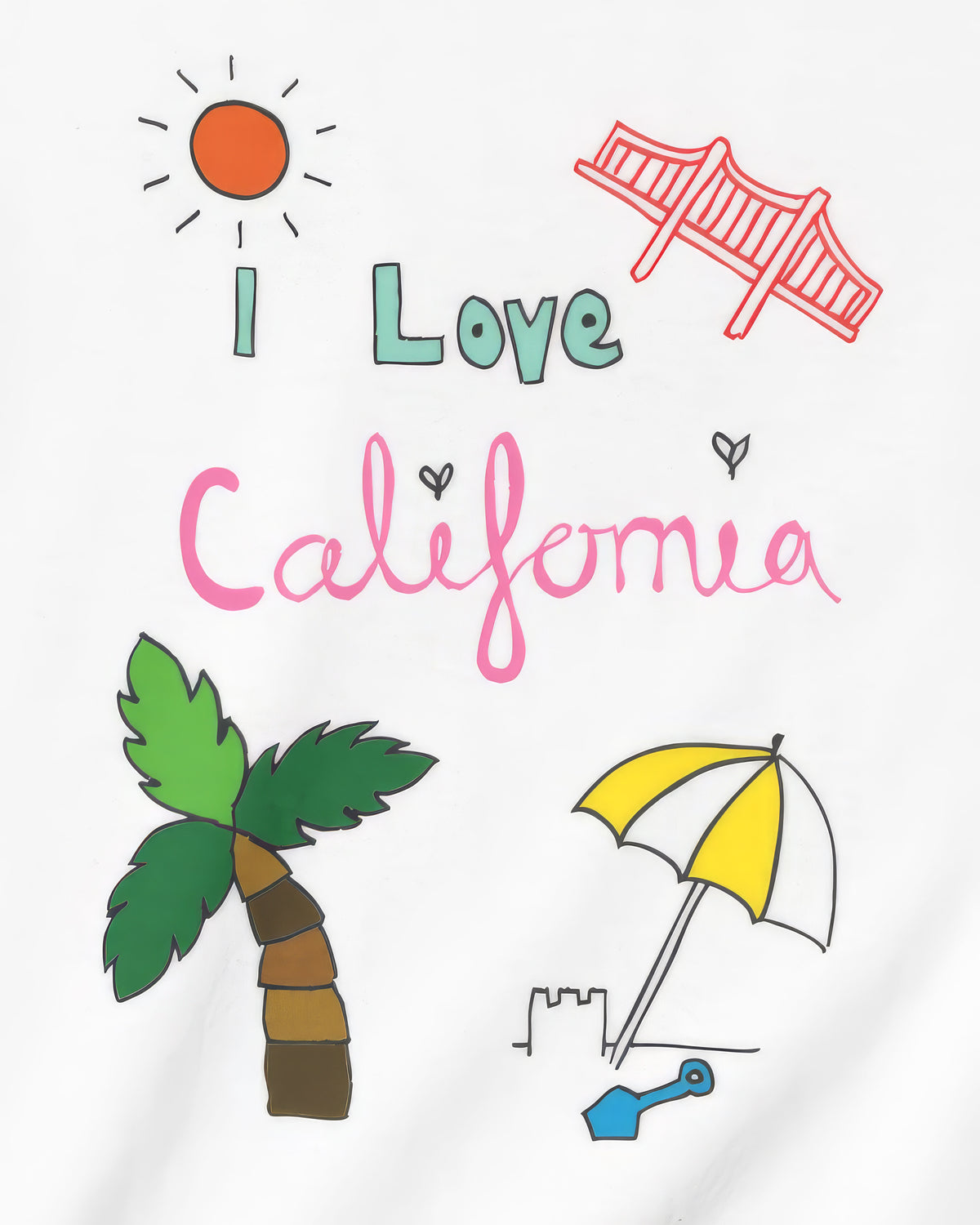 I Love California in Black