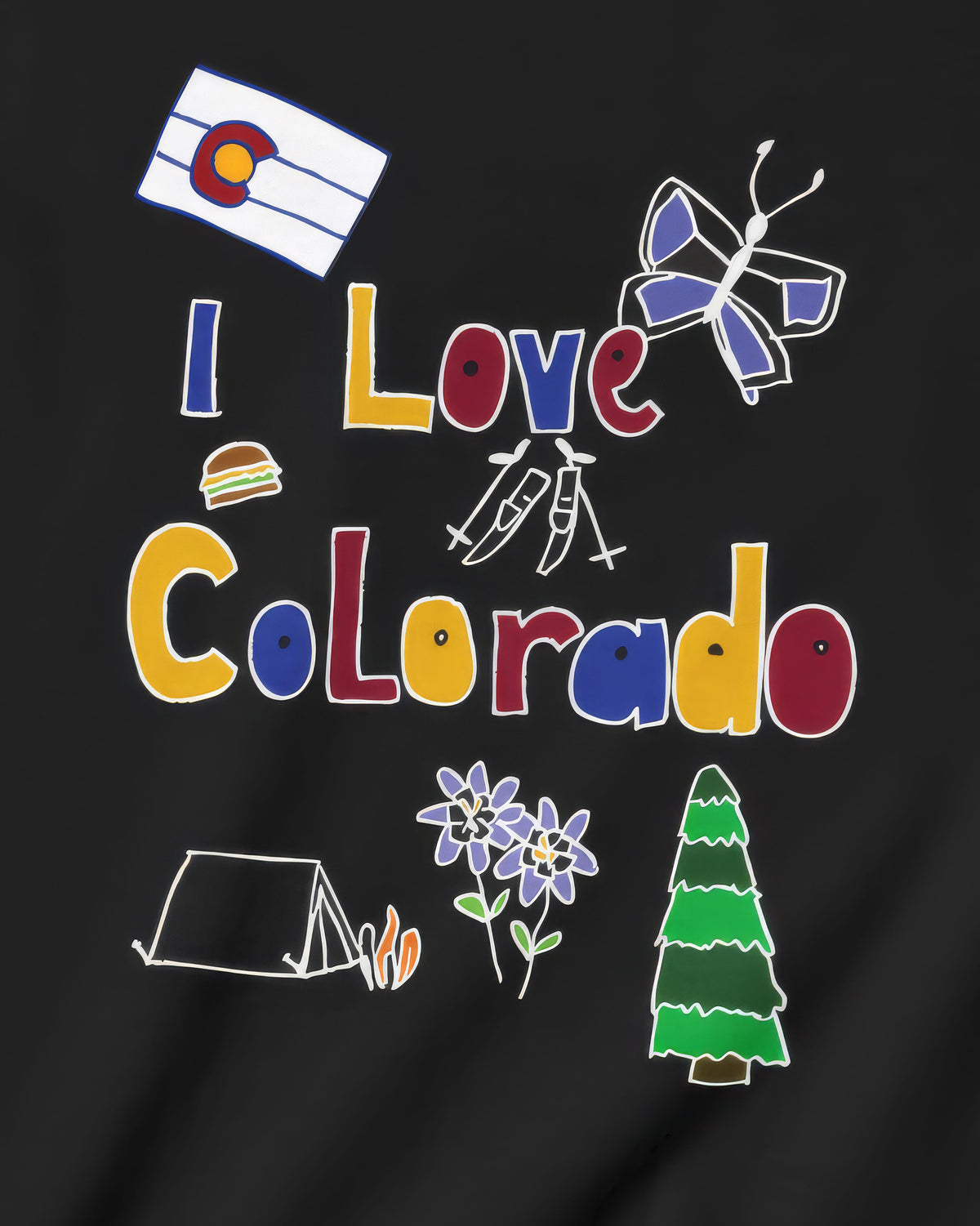 I Love Colorado in White