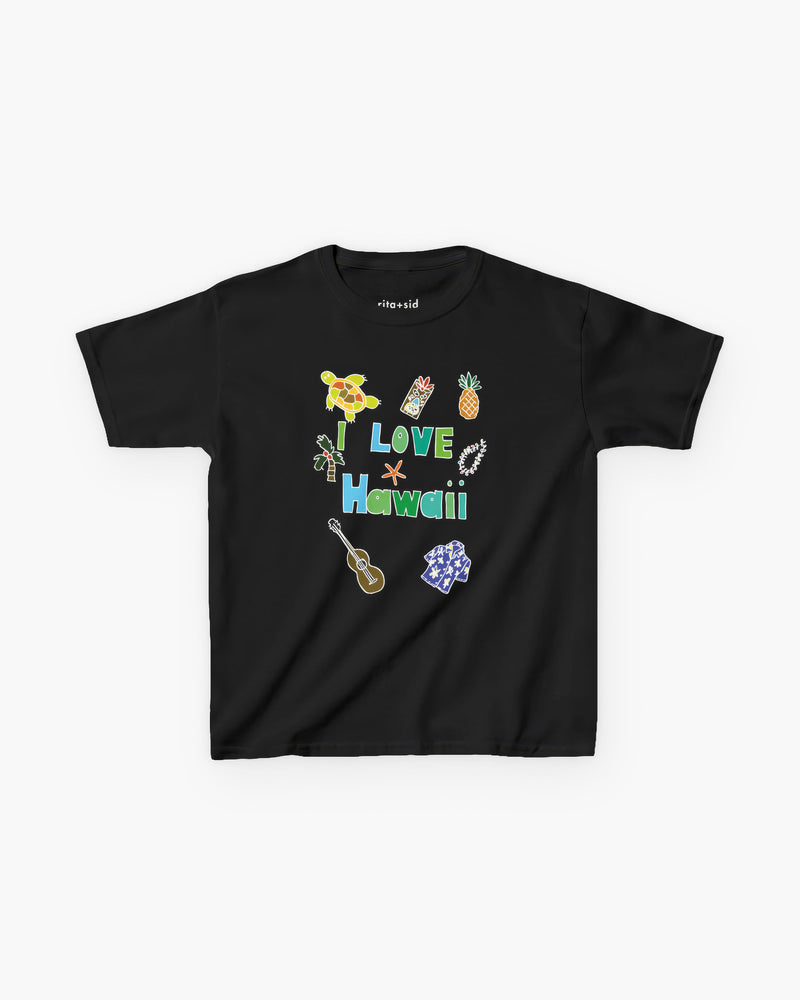 I Love Hawaii in Black