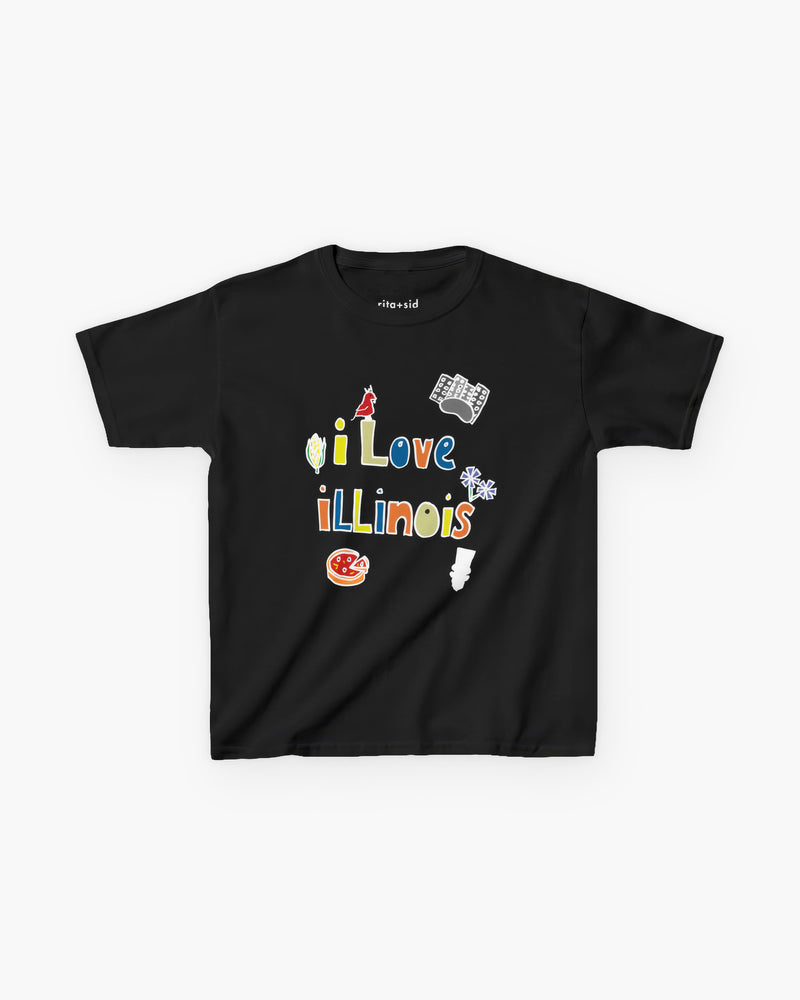 I Love Illinois in Black