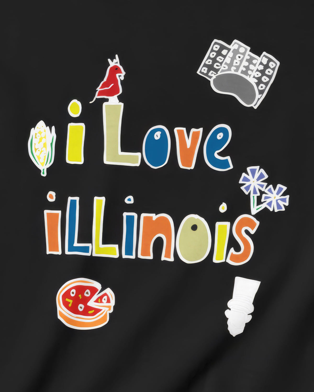 I Love Illinois in Black