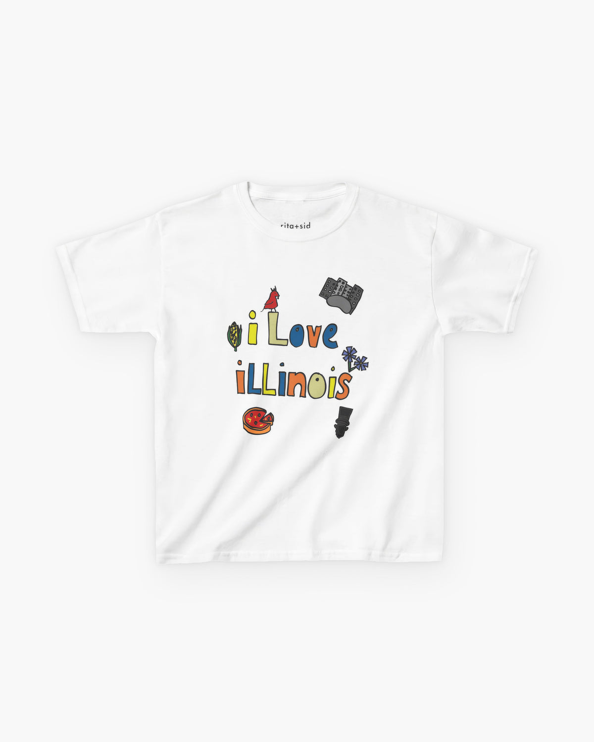 I Love Illinois in White
