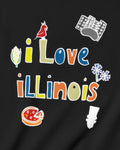 I Love Illinois in White