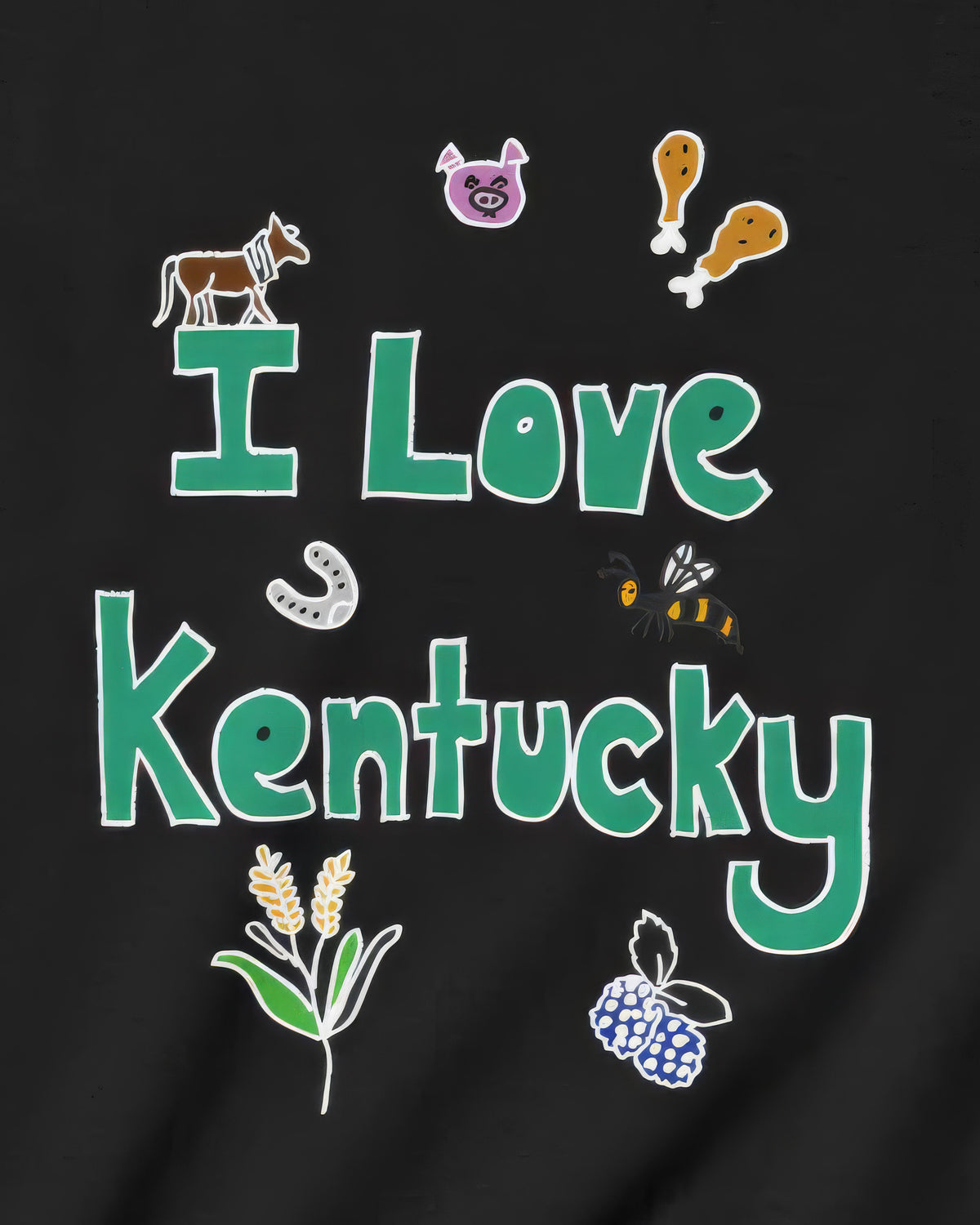 I Love Kentucky in White