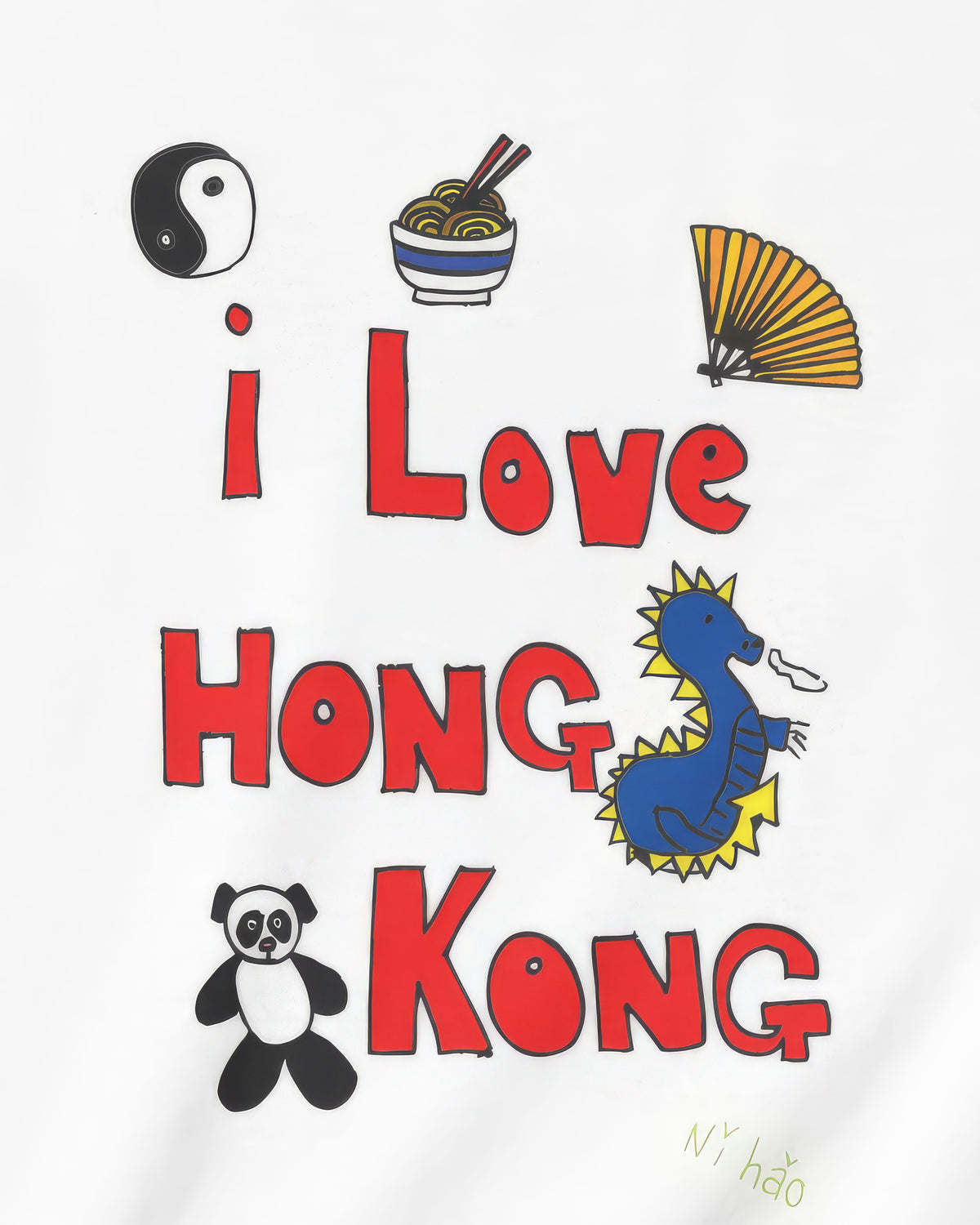 I Love Hong Kong in White