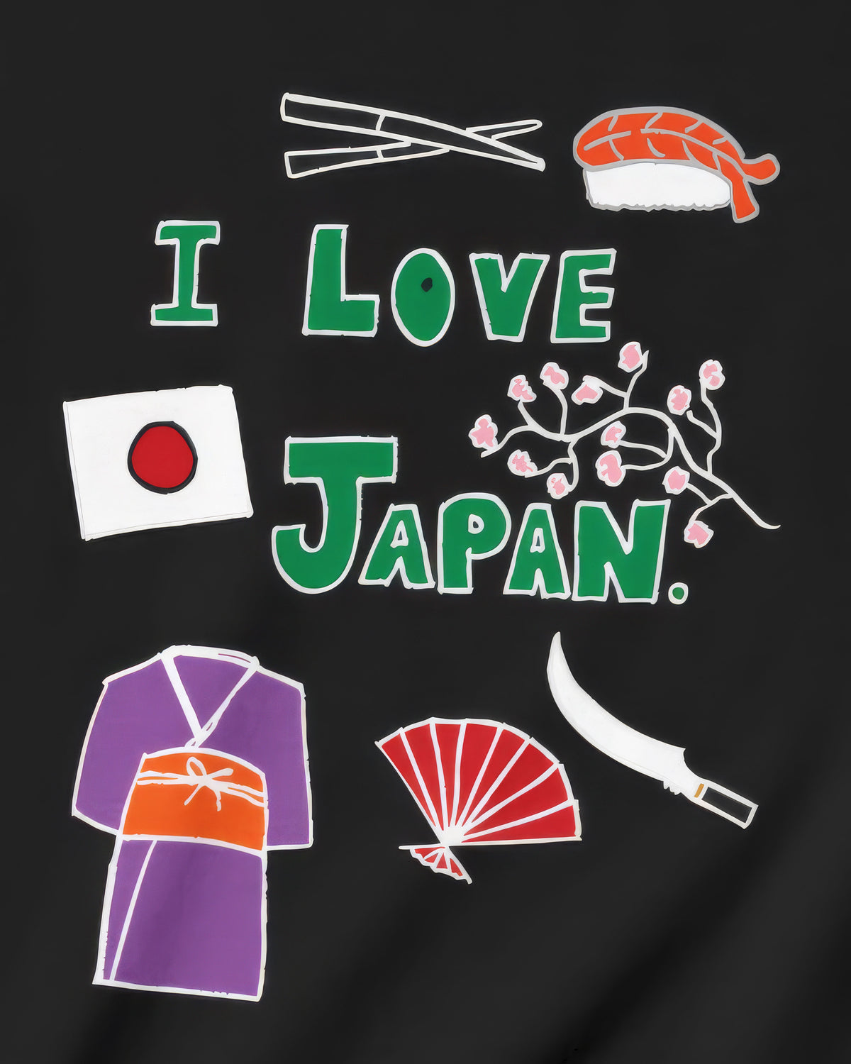 I Love Japan in Black