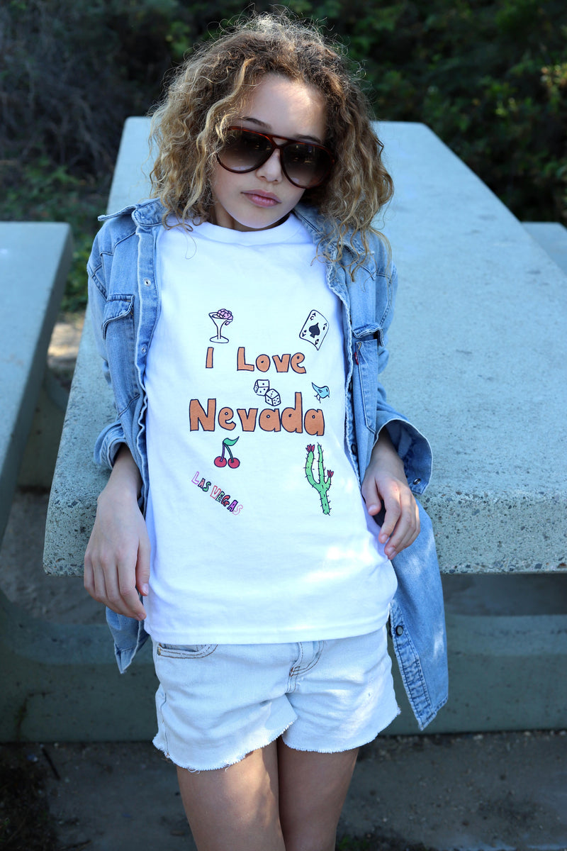 I Love Nevada in White