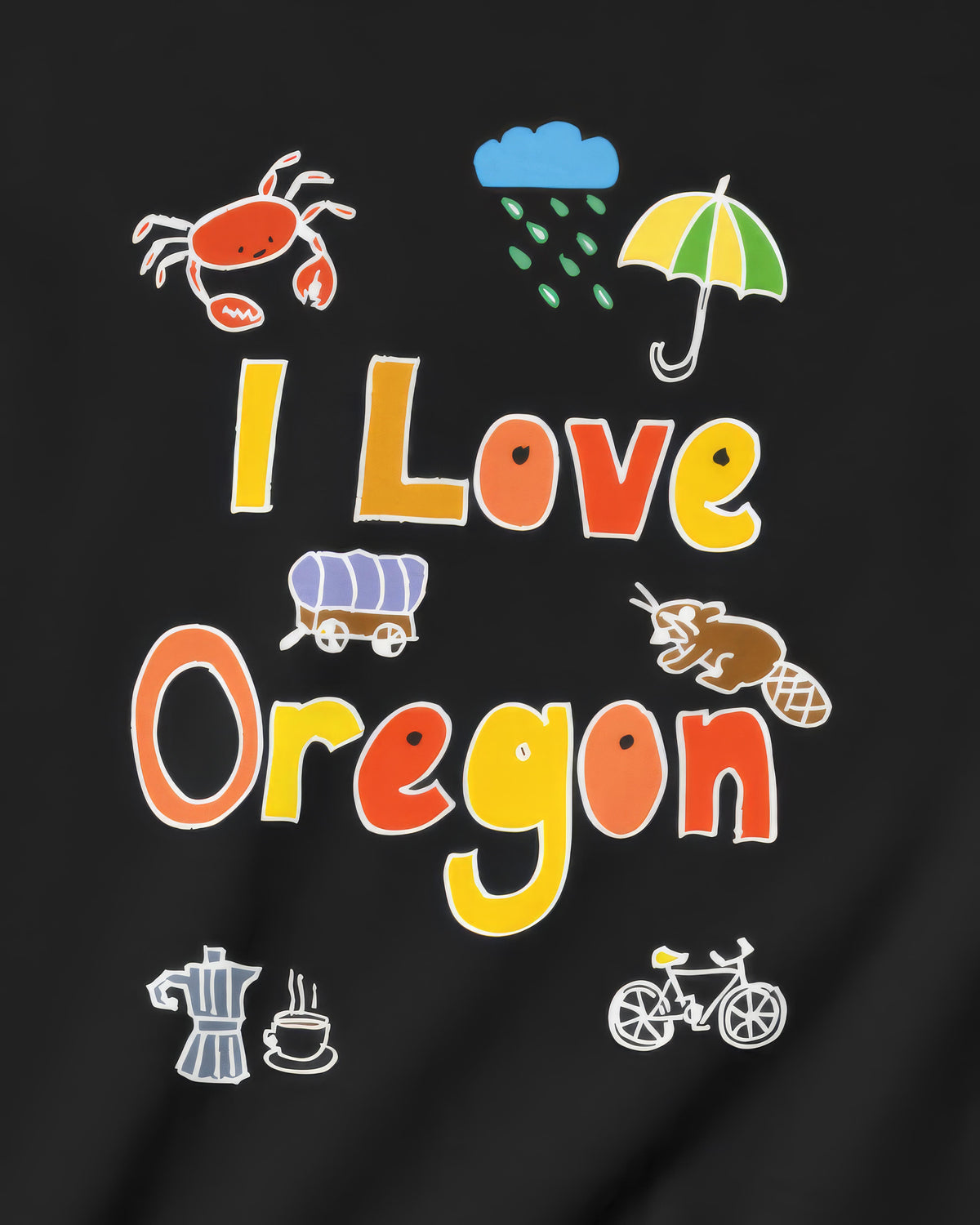 I Love Oregon in Black