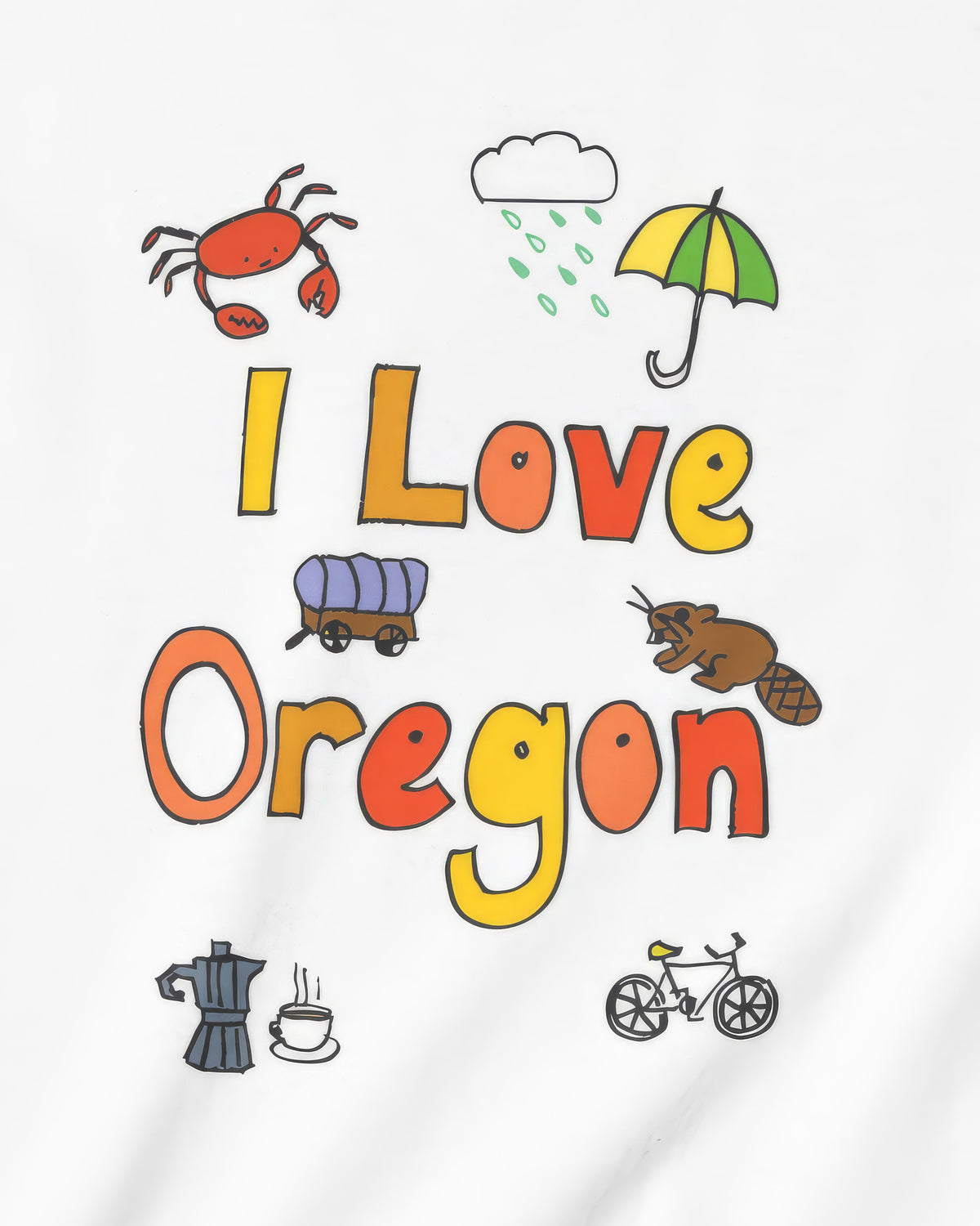 I Love Oregon in White