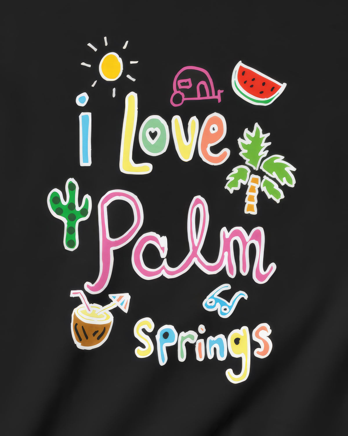 I Love Palm Springs in Black