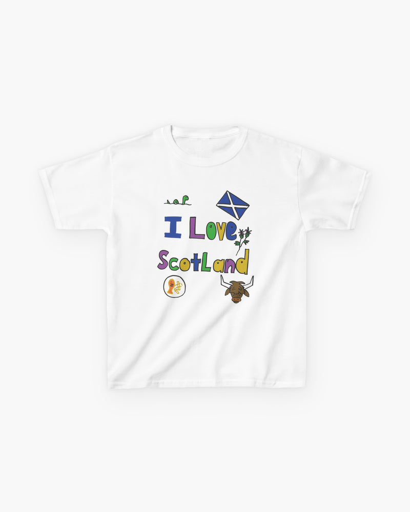 I Love Scotland in White