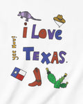 I Love Texas in White