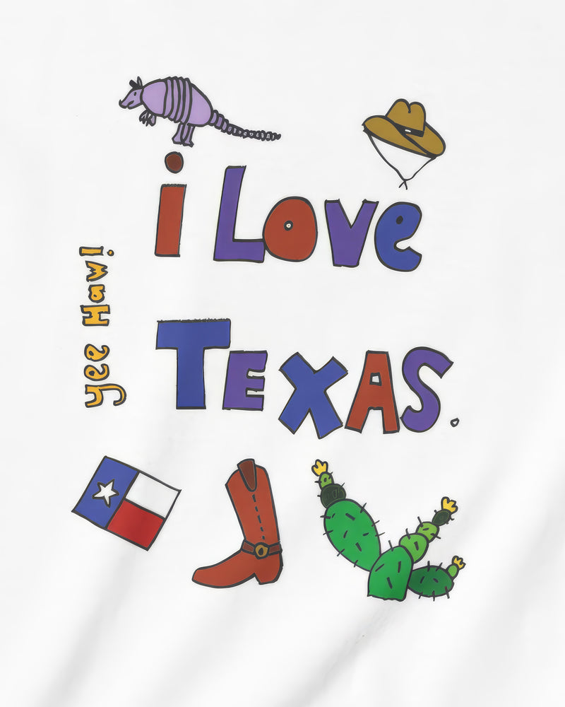 I Love Texas in White