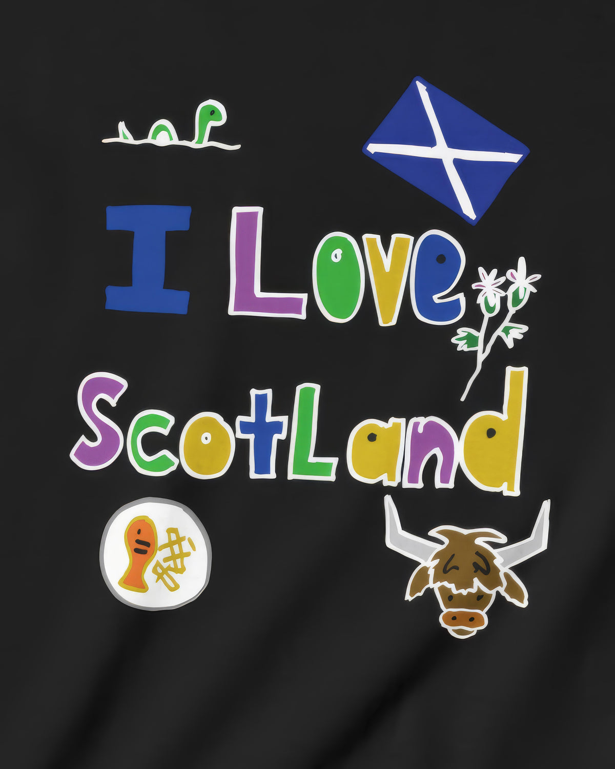 I Love Scotland in Black